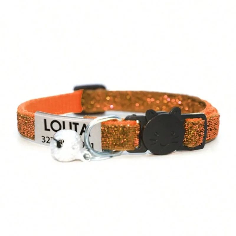 Customized Glitter Safety Collar With Personalized Engraved ID Tag 10