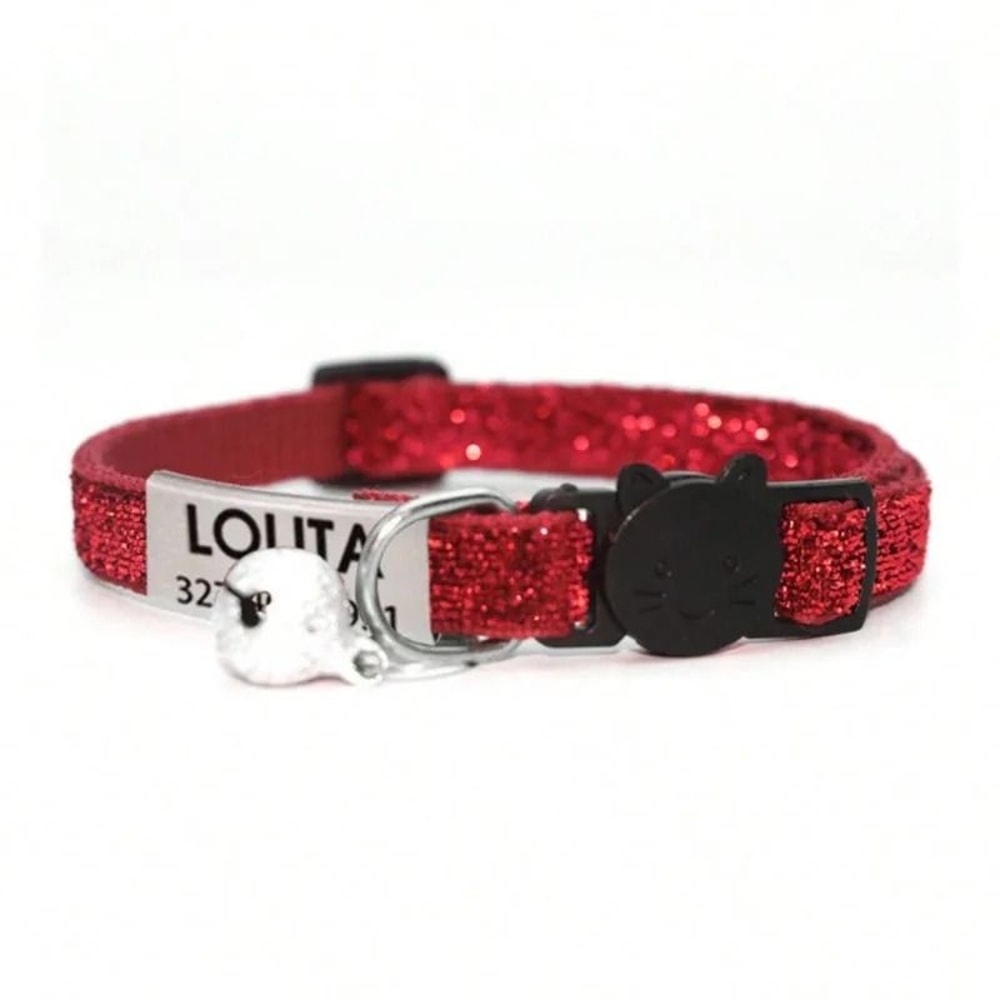 Customized Glitter Safety Collar With Personalized Engraved ID Tag 2