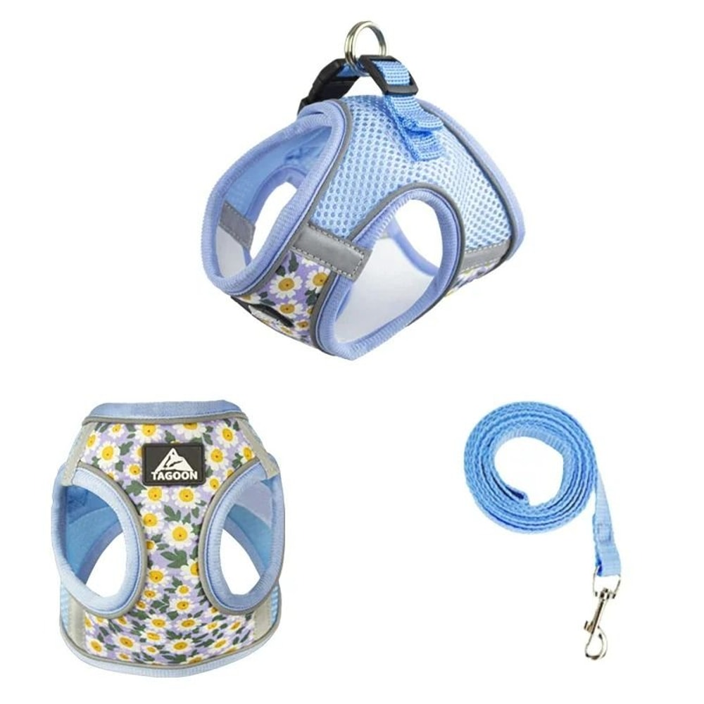 Reflective Mesh AntiEscape Pet Harness Leash Set 10