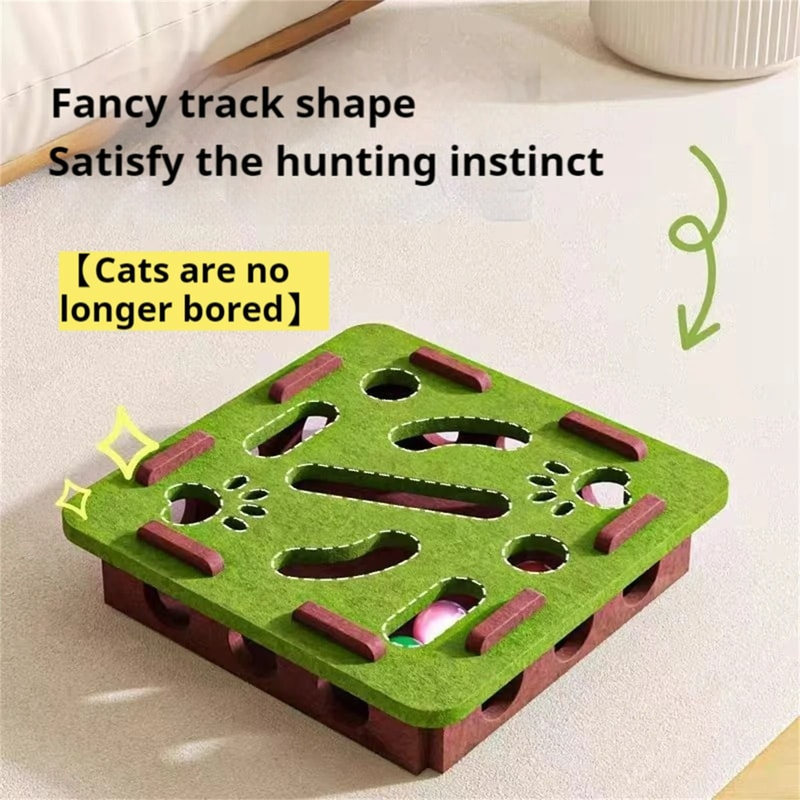 Interactive Felt Puzzle Box Cat Exercise Toy 0