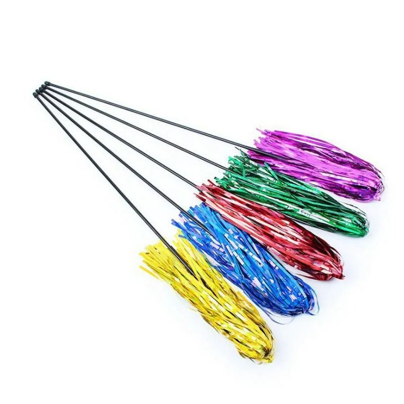 Colorful Ribbon Interactive Cat Teaser Wand 8
