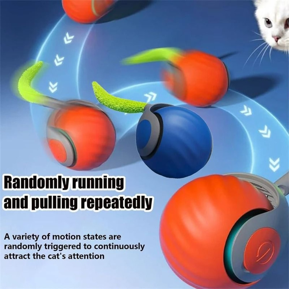 Smart Electric Automatic Rolling Ball With Tail Teaser 5