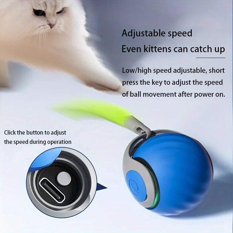 Smart Electric Automatic Rolling Ball With Tail Teaser 6