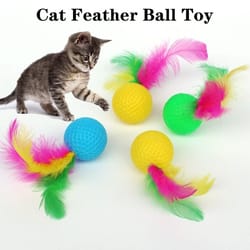 creative feather golf ball interactive cat toy
