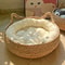 Woven Rattan Round Cat Basket 0