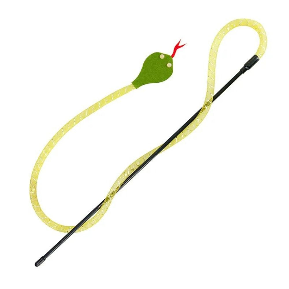 Interactive Squeaky Felt Snake Teaser Wand 6