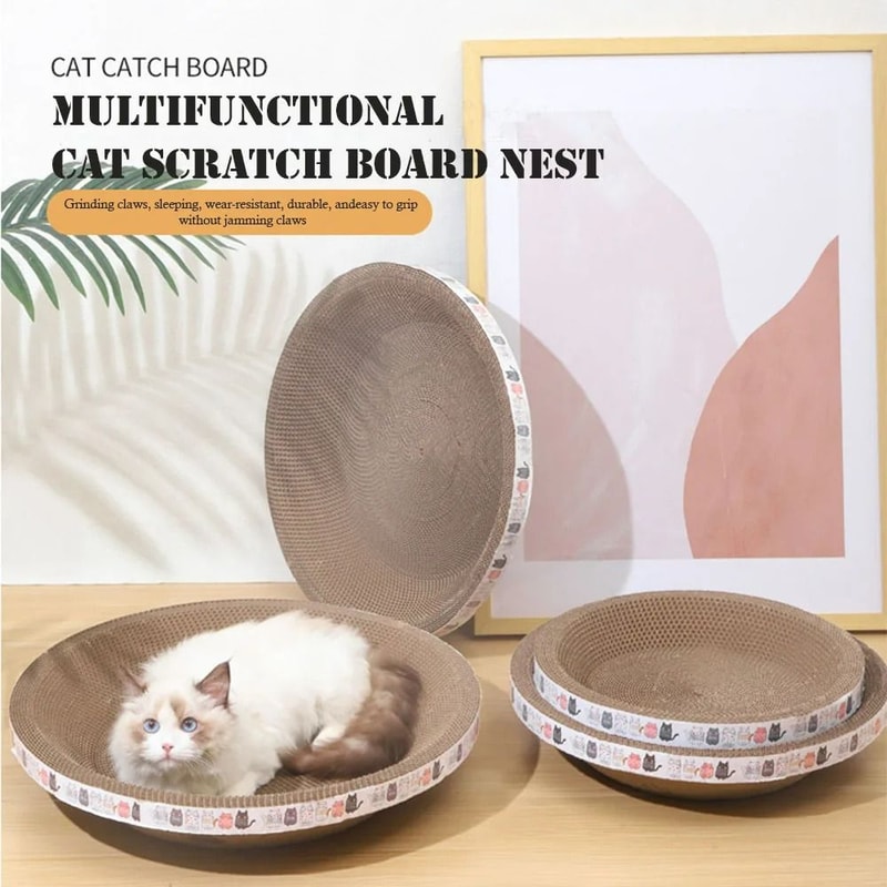 Versatile Corrugated Round Oval Cat Scratcher 0