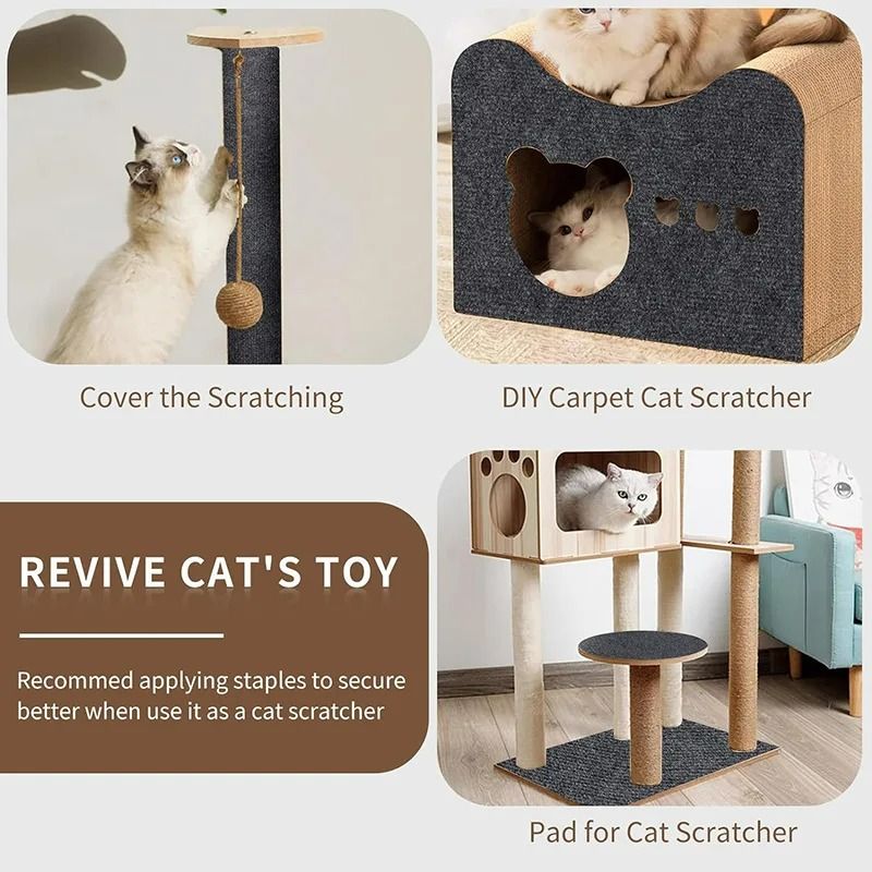 SelfAdhesive Trimmable Cat Scratching Climbing Mat 2