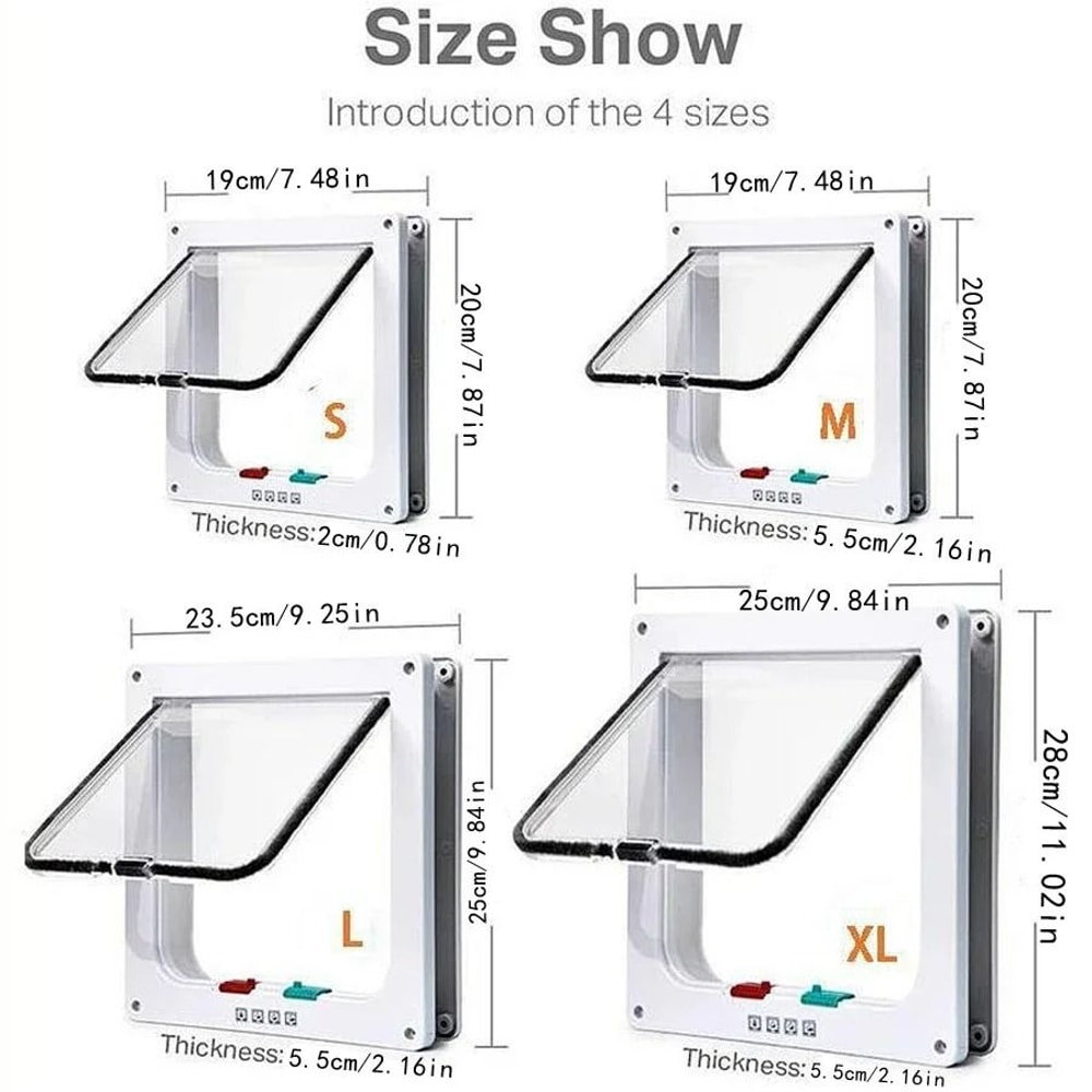 Weatherproof 4Way Locking Pet Door 1