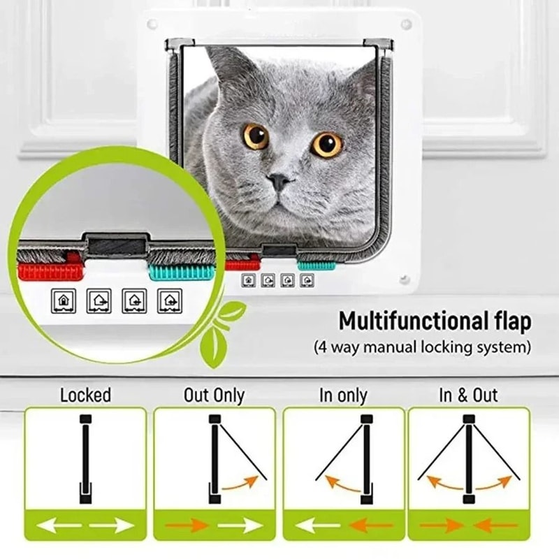 Weatherproof 4Way Locking Pet Door 3