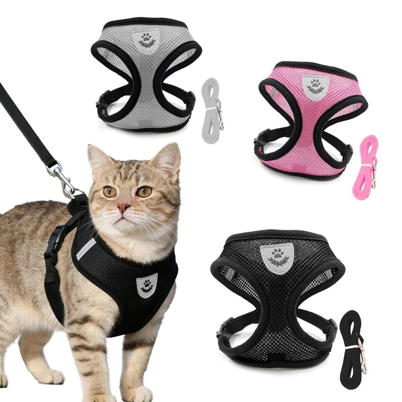 EscapeProof Reflective Cat Harness Leash Set 0