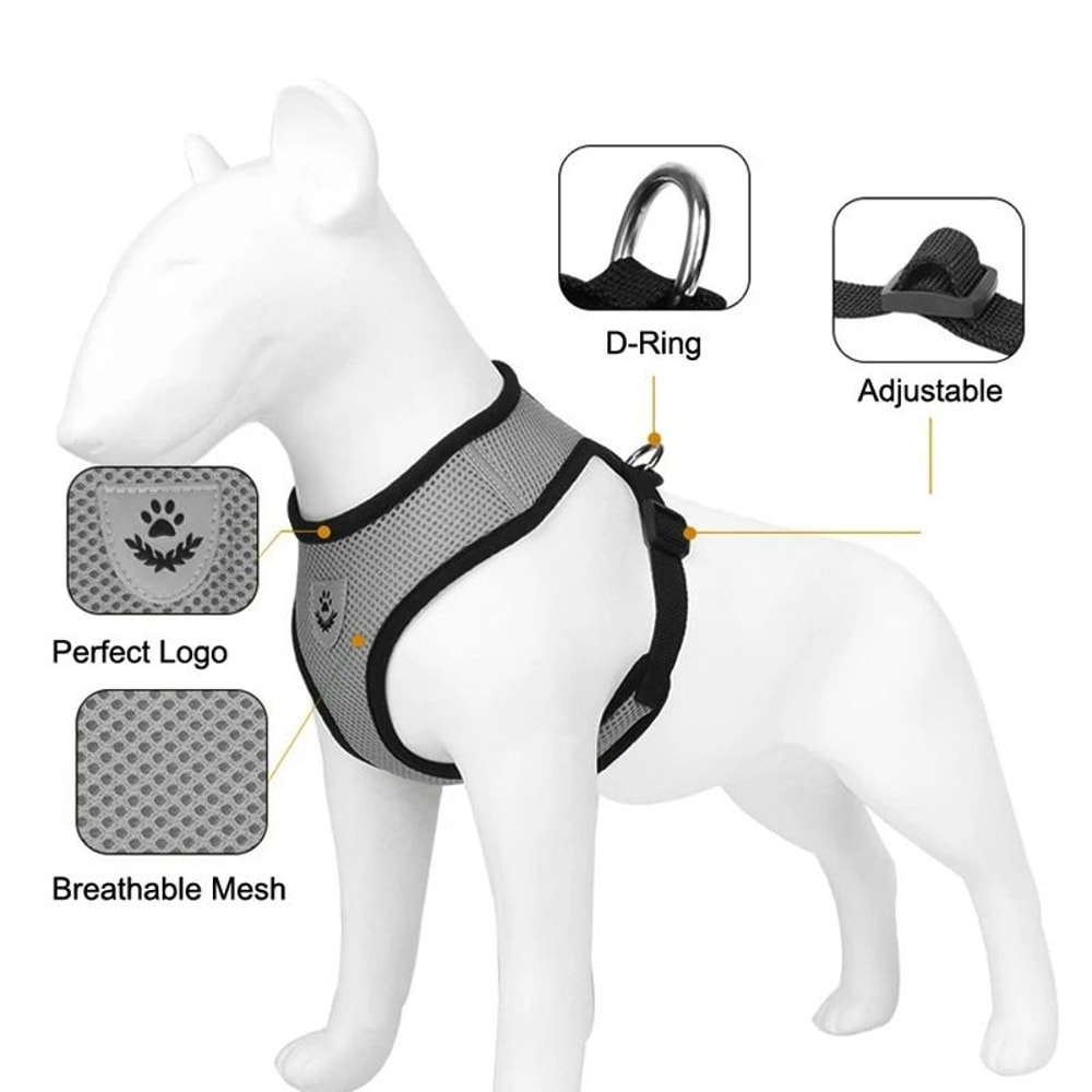 EscapeProof Reflective Cat Harness Leash Set 4