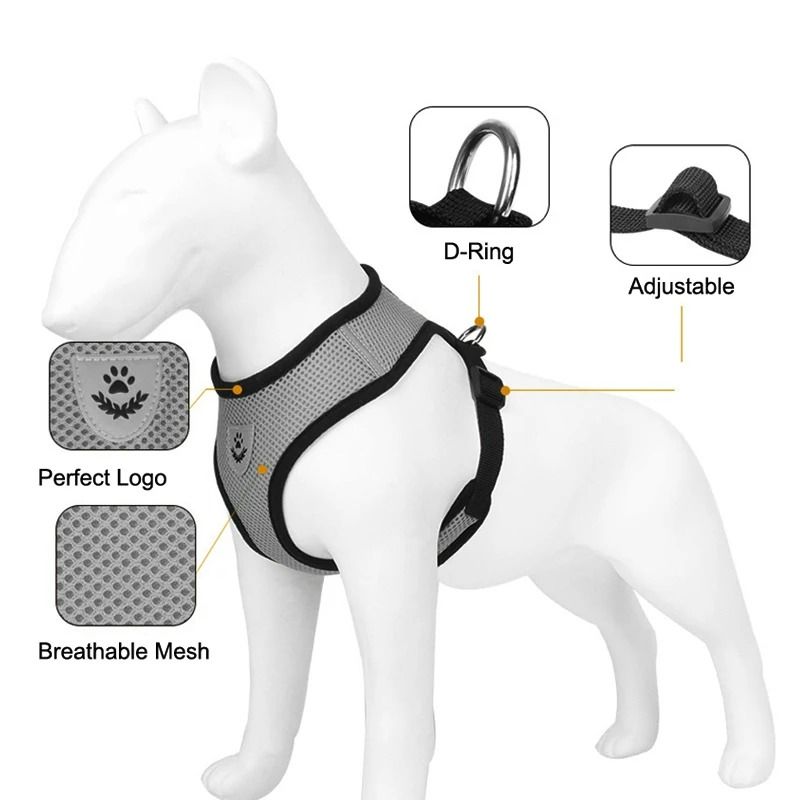 EscapeProof Reflective Cat Harness Leash Set 4