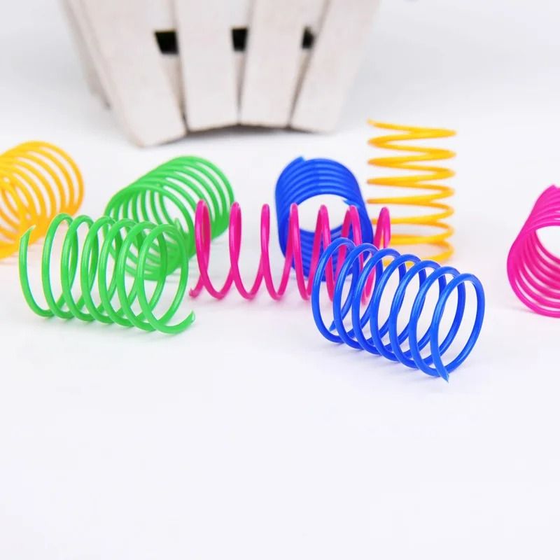 Funny HighElasticity Colorful Spring Cat Toys 4Piece Set 4