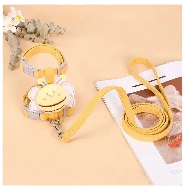 Cartoon Bee Adjustable Cat Harness Leash Set 5