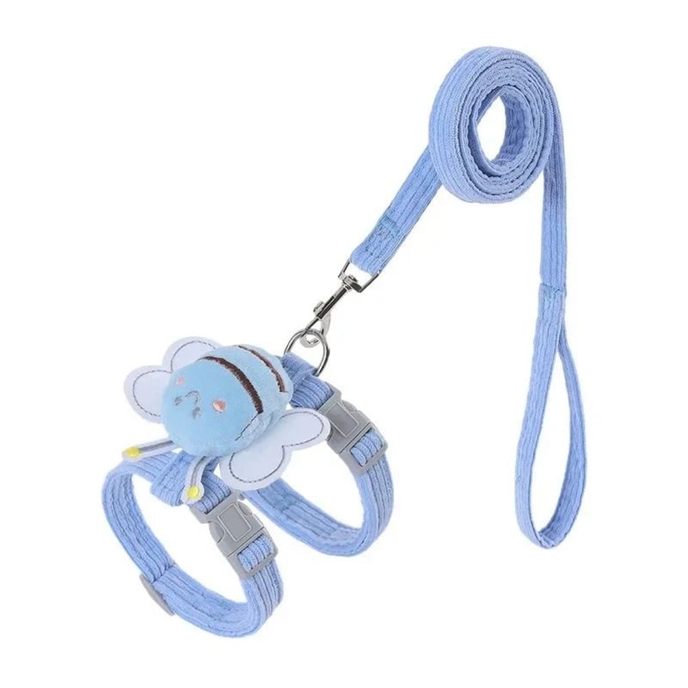 Cartoon Bee Adjustable Cat Harness Leash Set 6