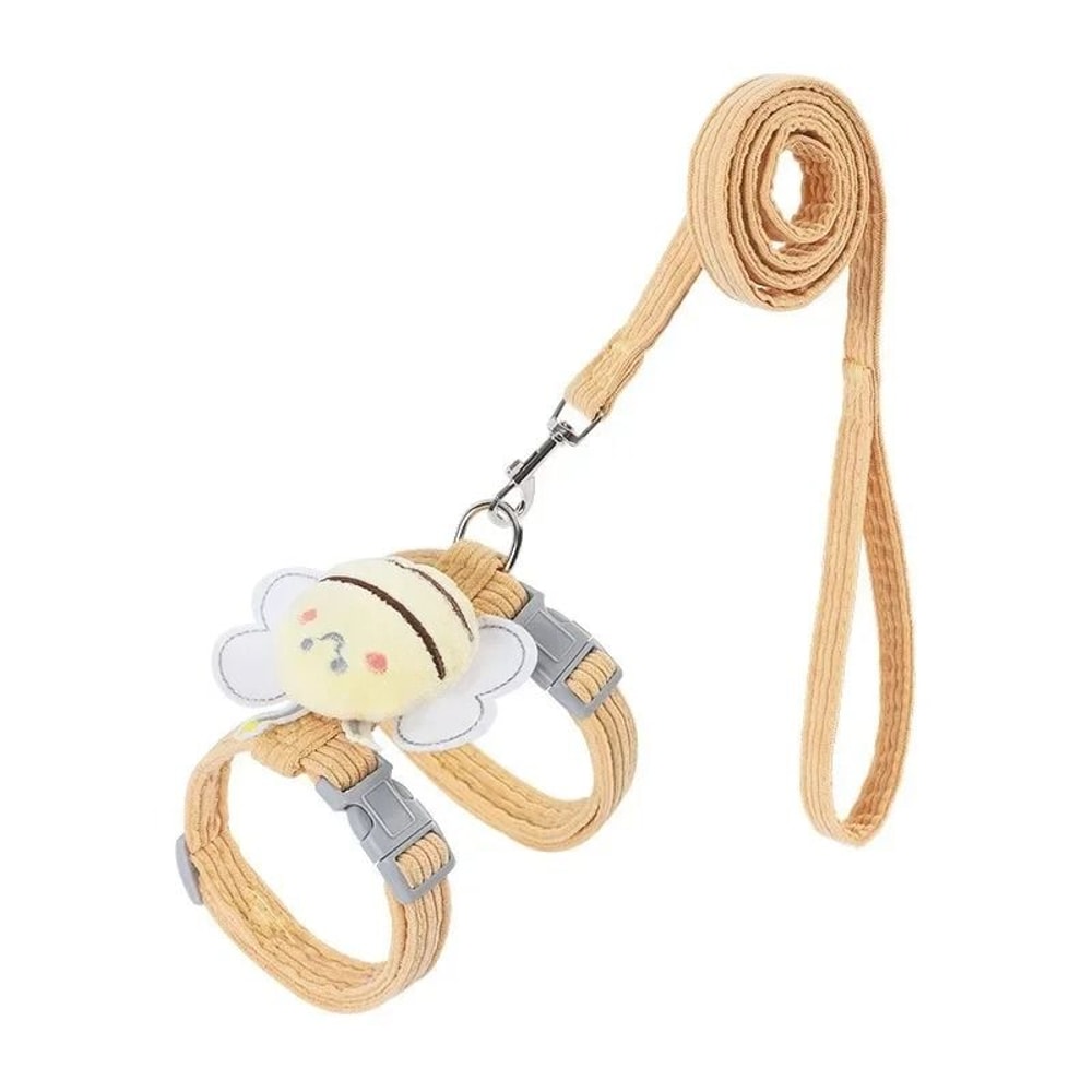 Cartoon Bee Adjustable Cat Harness Leash Set 7