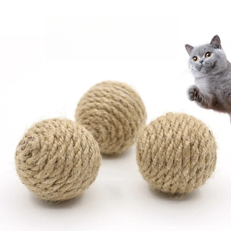 EcoFriendly Natural Sisal Ball With Interior Sand 3Piece Set 2