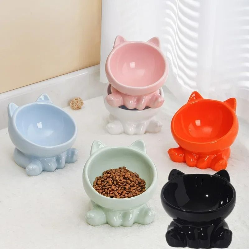 Ergonomic Elevated Ceramic Pet Bowl 1