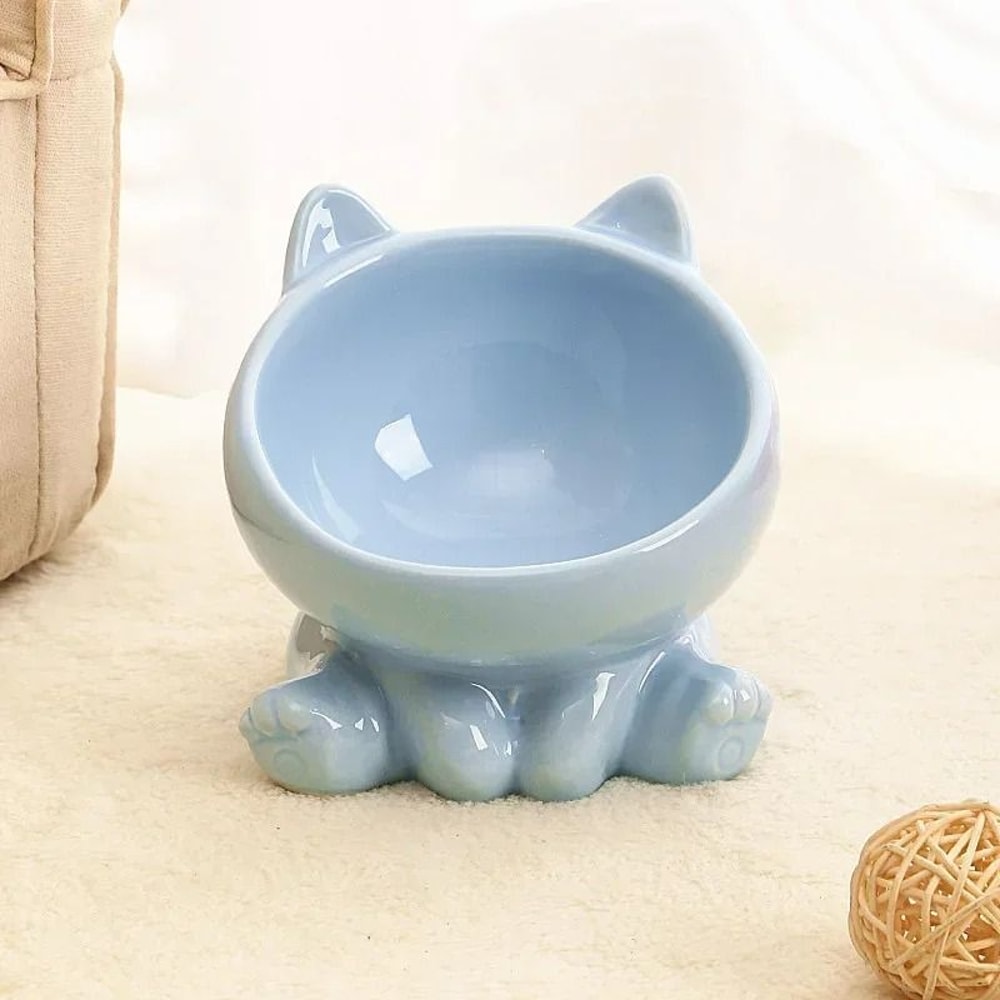 Ergonomic Elevated Ceramic Pet Bowl 5
