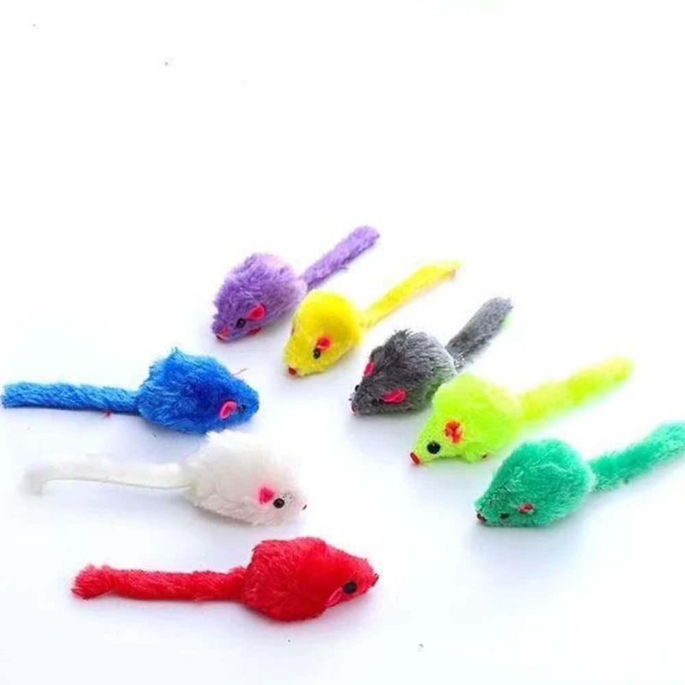 Squeaky CatnipInfused Faux Fur Mice 10Piece Set 1