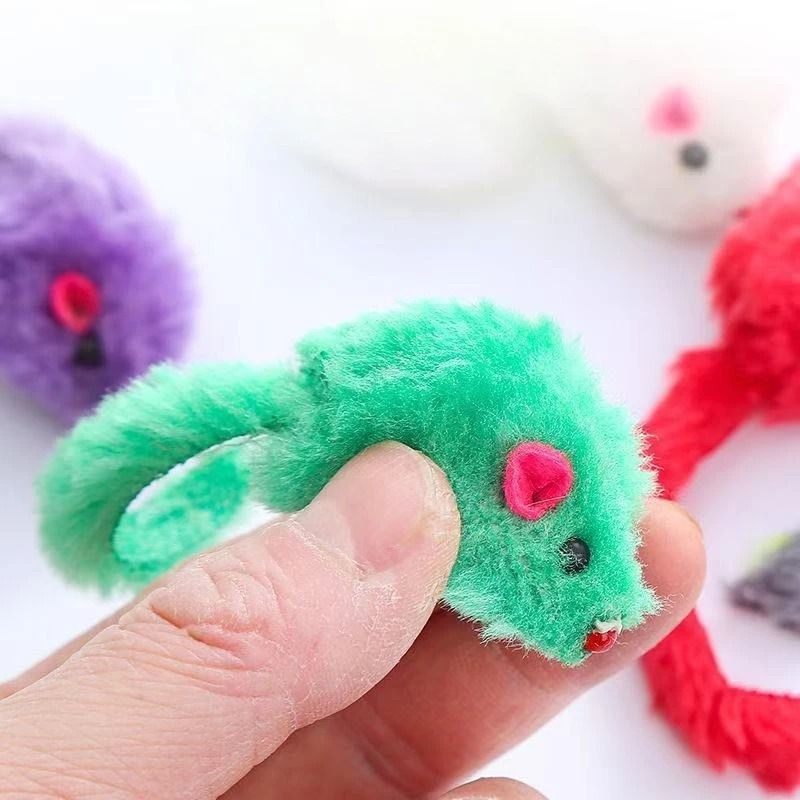 Squeaky CatnipInfused Faux Fur Mice 10Piece Set 2