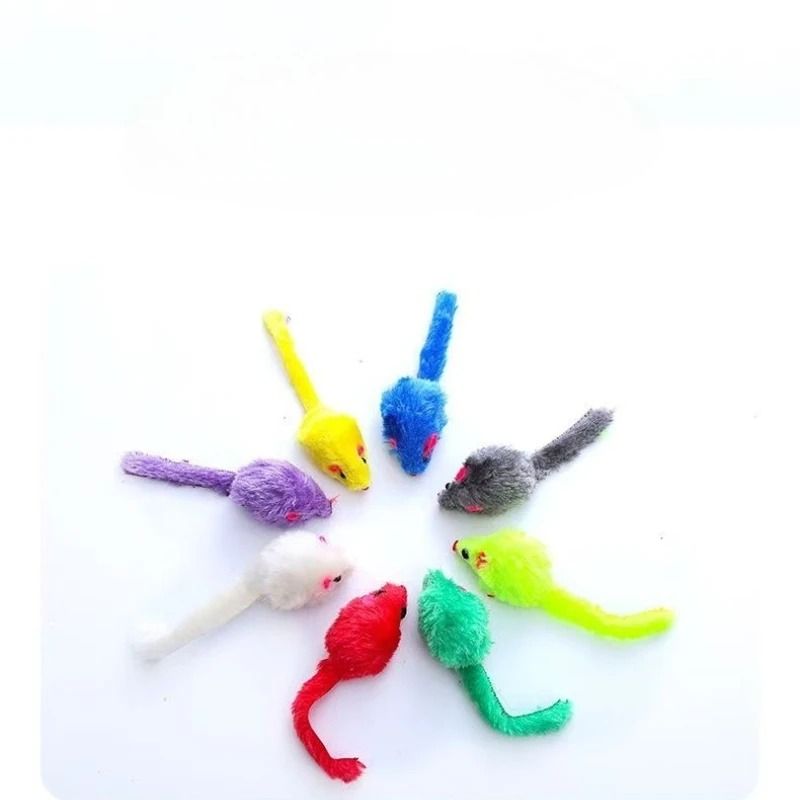 Squeaky CatnipInfused Faux Fur Mice 10Piece Set 4