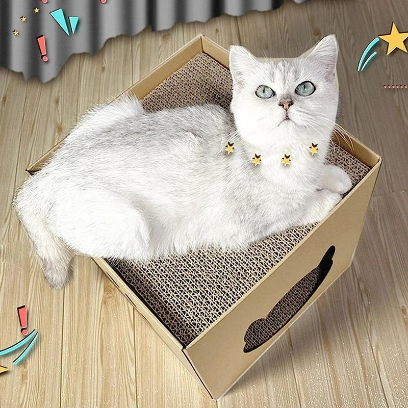 2in1 Folding Pet Hideout Scratching House 2