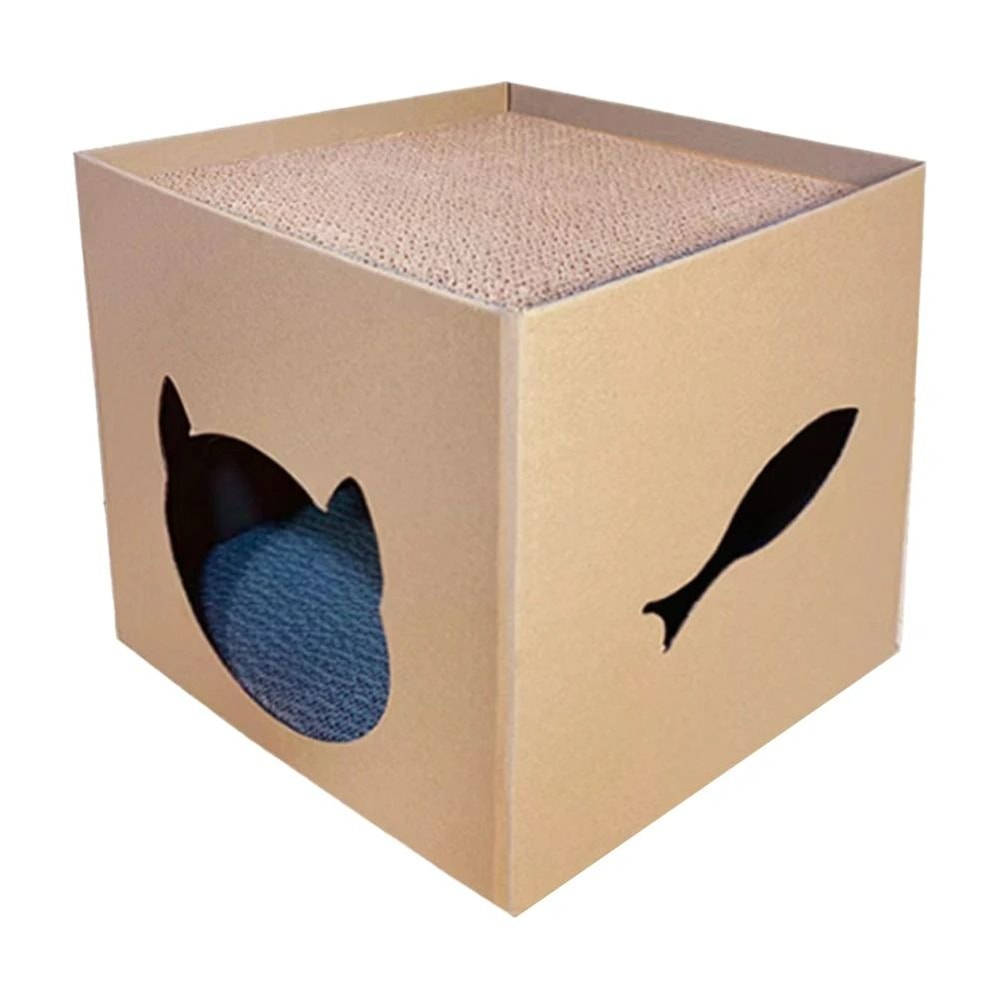 2in1 Folding Pet Hideout Scratching House 6