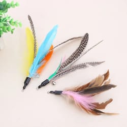 colorful feather teaser replacement heads (5-piece set)