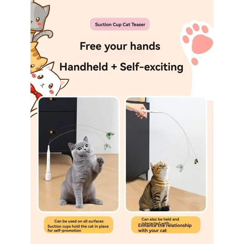 Automatic MotionSensing Suction Cup Teaser Wand 2