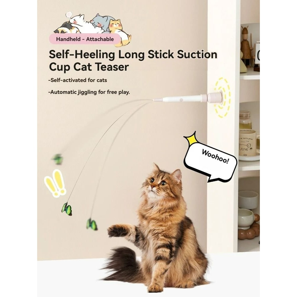 Automatic MotionSensing Suction Cup Teaser Wand 6
