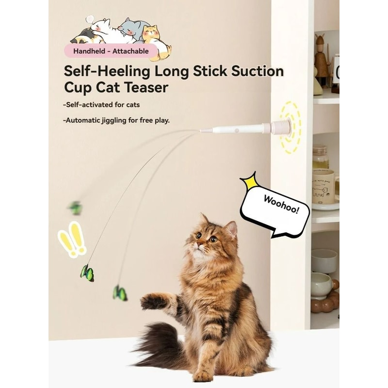 Automatic MotionSensing Suction Cup Teaser Wand 6