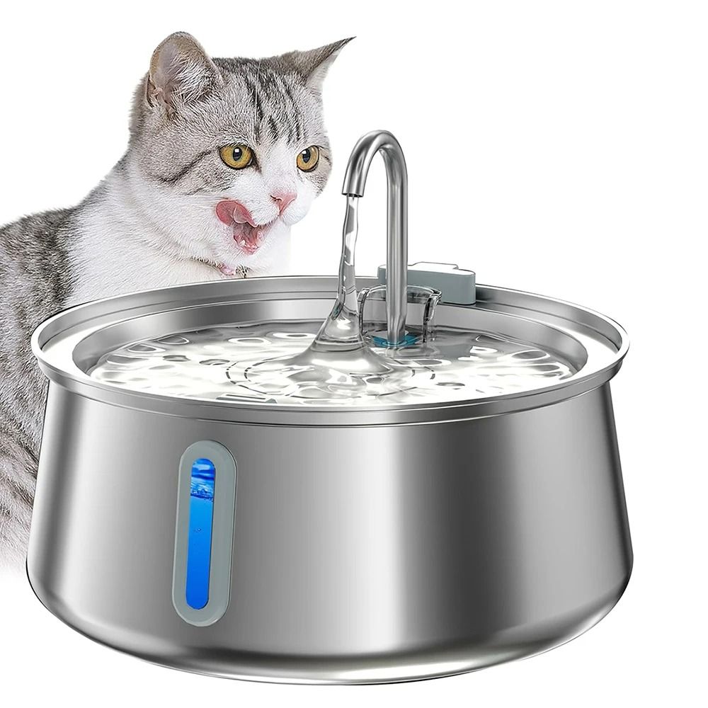 HighCapacity Stainless Steel Smart Pet Fountain 4L 0