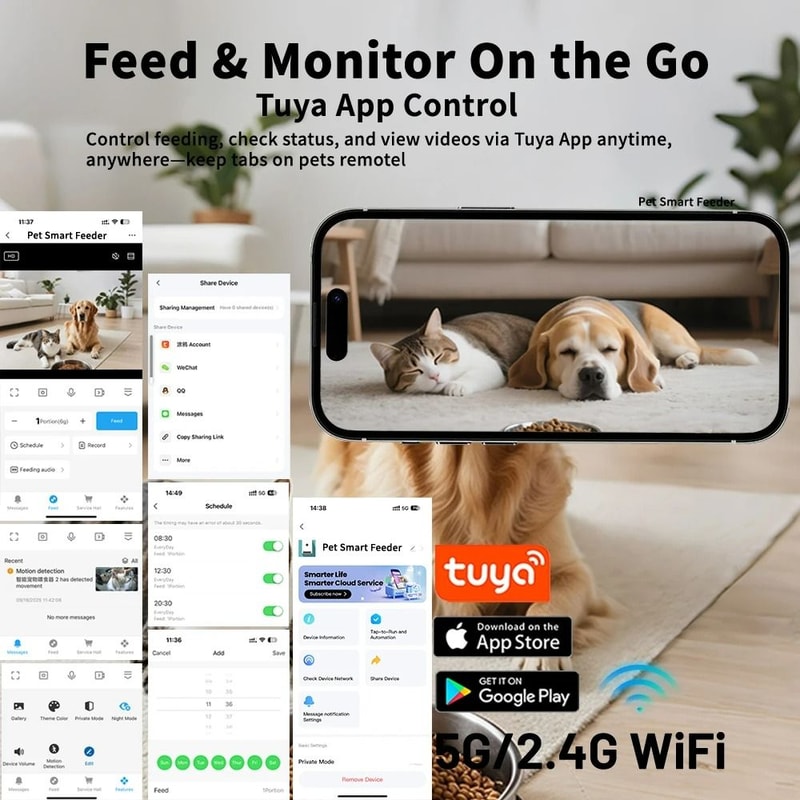 Smart 1080P HD Camera Automatic Pet Feeder 8L UltraCapacity 3
