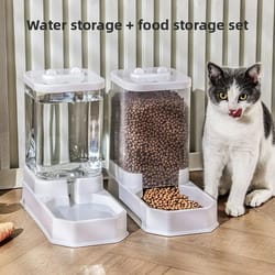 gravity-driven automatic food & water station set