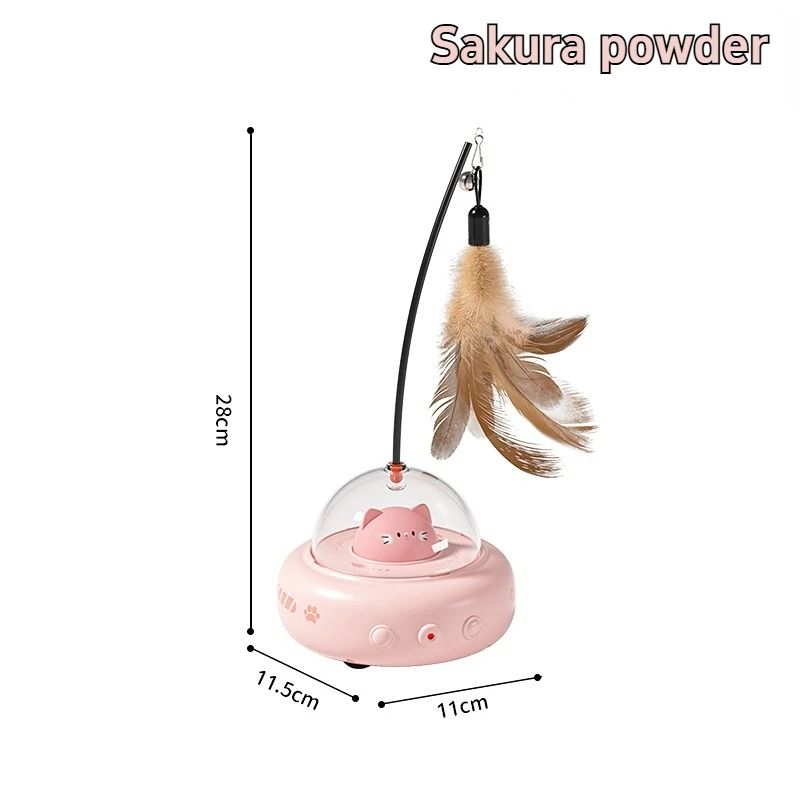 Smart Robotic UFO Interactive Feather Teaser 8