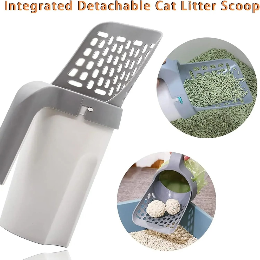 2in1 Integrated Litter Scoop Waste Bag Station 1