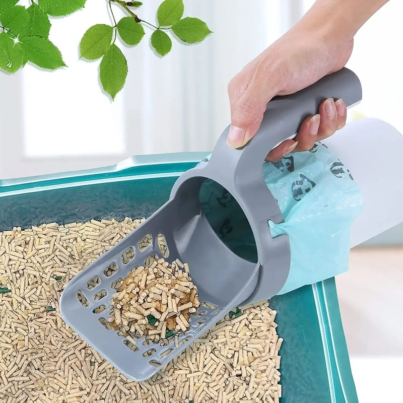2in1 Integrated Litter Scoop Waste Bag Station 3