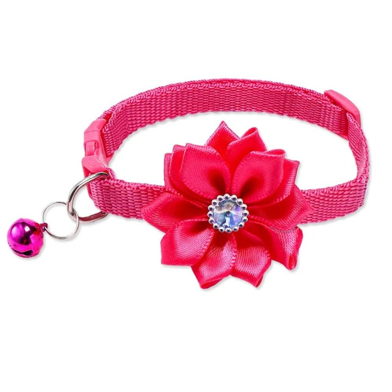 Floral Blossom Bowknot Pet Collar With Safety Bell 12
