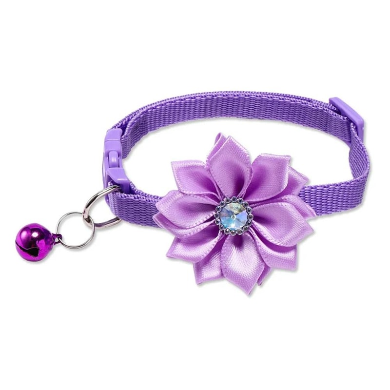 Floral Blossom Bowknot Pet Collar With Safety Bell 6