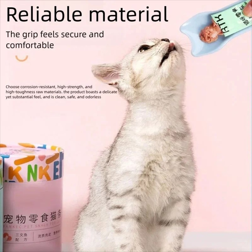 Ergonomic Cat Strip Squeeze Spoon Feeder 4