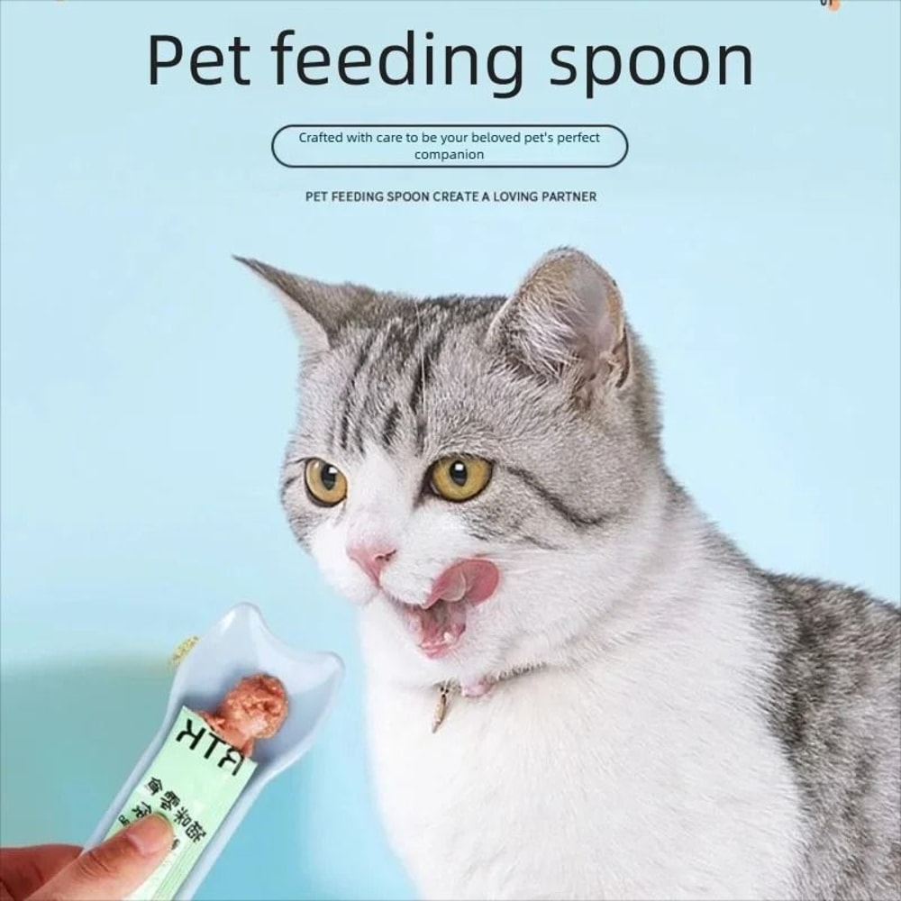 Ergonomic Cat Strip Squeeze Spoon Feeder 5