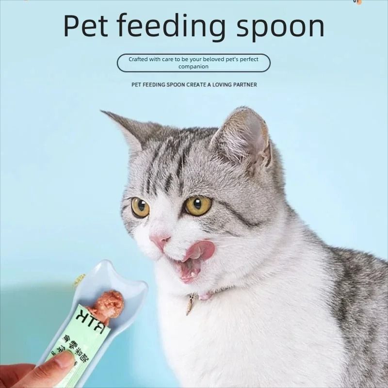 Ergonomic Cat Strip Squeeze Spoon Feeder 5