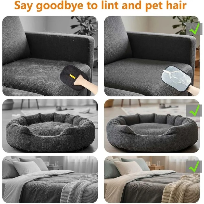 Electrostatic FurEliminator Grooming Cleaning Glove 2