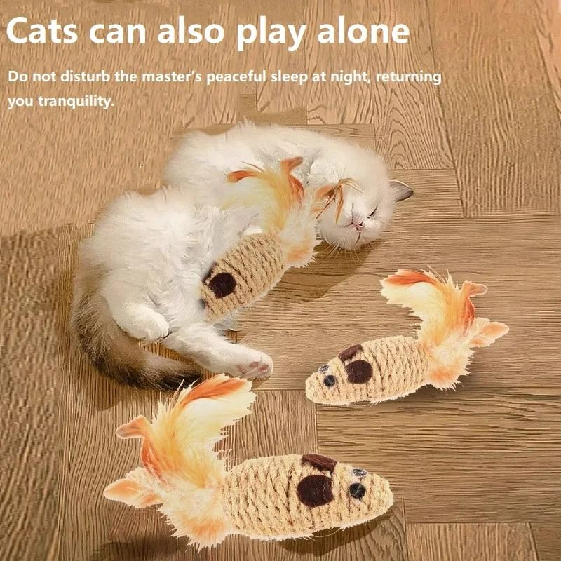 HeavyDuty Sisal Plush Simulation Mouse 4