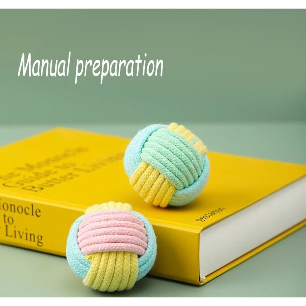 HandWoven Natural Cotton Tug Toss Knot Ball 1