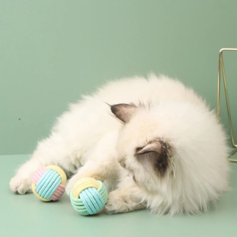 HandWoven Natural Cotton Tug Toss Knot Ball 4