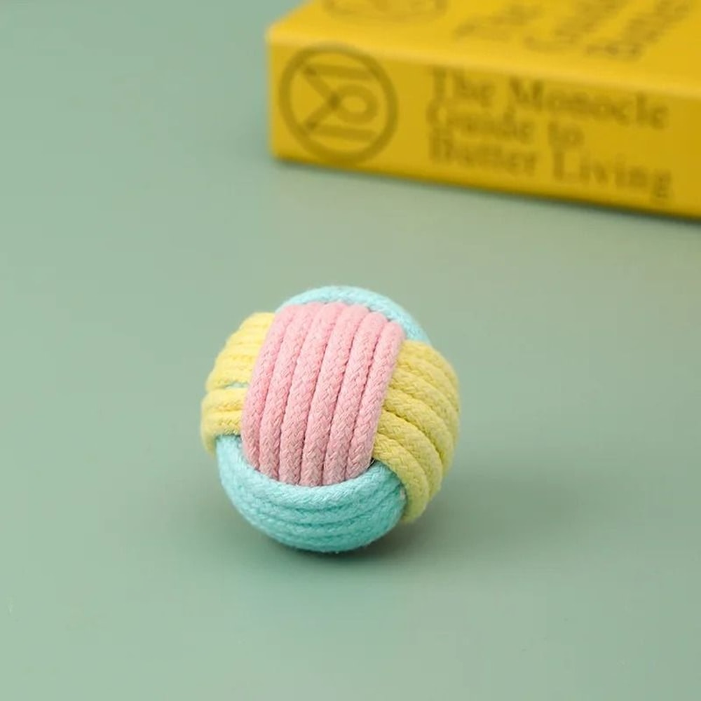 HandWoven Natural Cotton Tug Toss Knot Ball 6