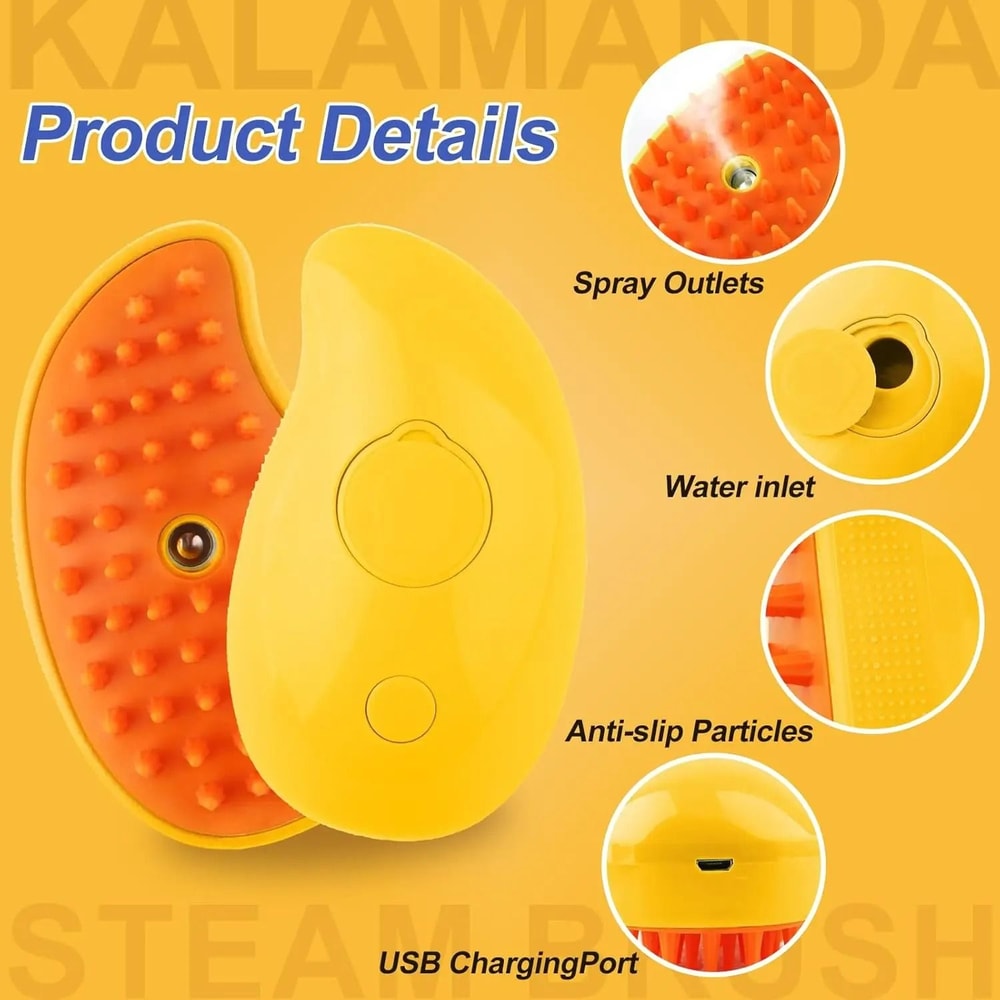 3in1 HydroSonic Steamy Grooming Brush 5